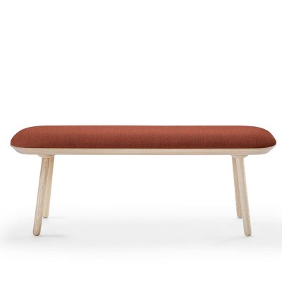 Banc Naïve frêne & tissu cognac 140cm - Emko