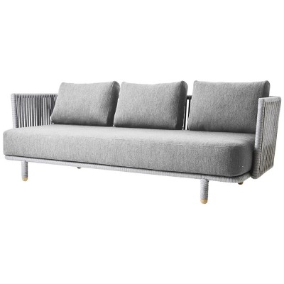 Canapé 3 places gris clair Moments - Cane line