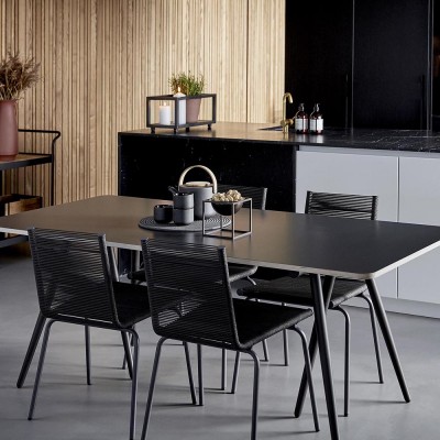 Chaise Sidd sans accoudoirs noir - Cane line