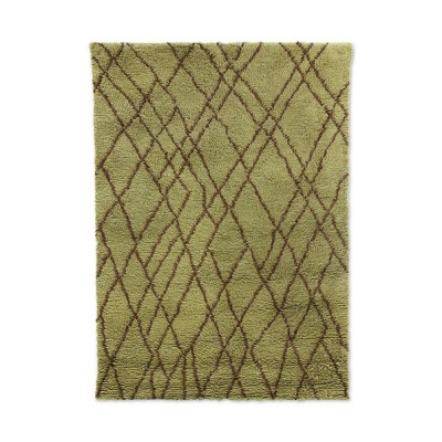 Tapis en laine Zigzag olive & brun - HKliving