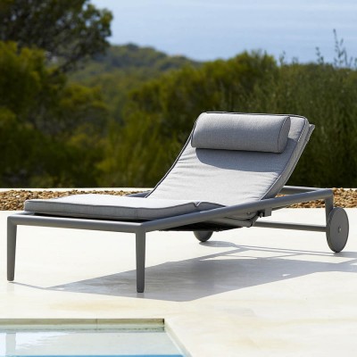 Chaise longue Conic gris clair - Cane line