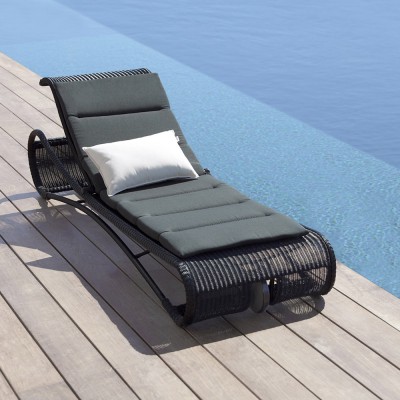 Chaise longue Escape noir & gris - Cane line