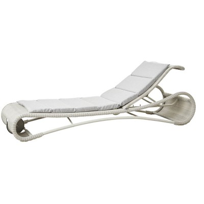 Chaise longue Escape blanc & gris clair - Cane line