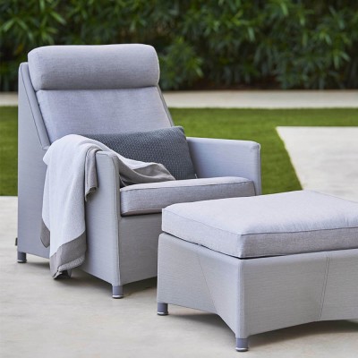 Chaise à dossier haut Diamond gris clair - Cane line