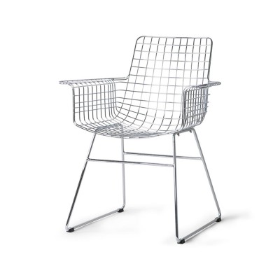 Chaise Wire avec accoudoirs chrome - HKliving