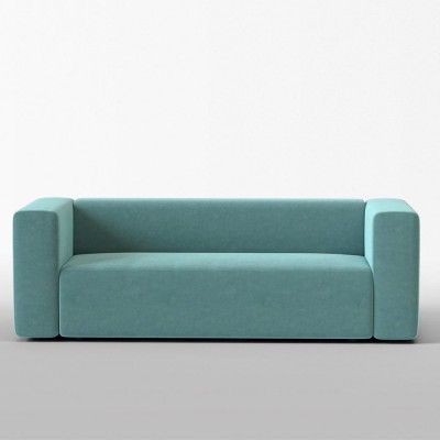 Canapé 3 places Agar velours brut Eucalyptus - Panac