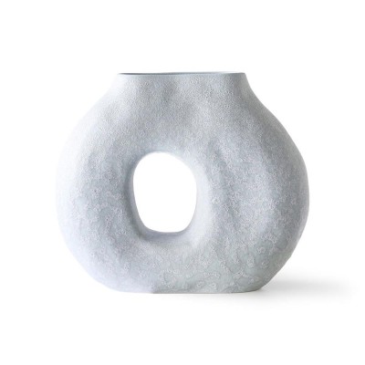 Vase Organic rond mat bleu givré - HKliving