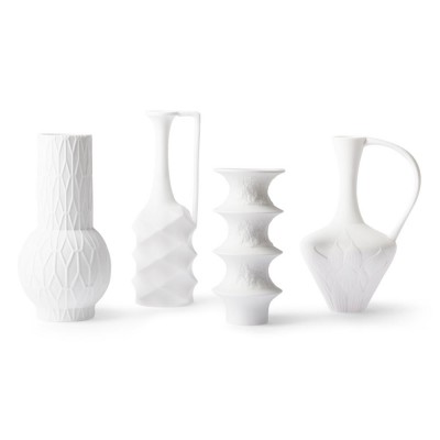 Vases mats en porcelaine blanc (lot de 4) - HKliving