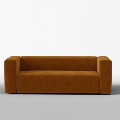 Canapé 3 places Agar velours gratté Cognac - Panac