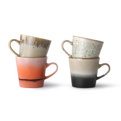 Mugs Americano céramique 70's (lot de 4) - HKliving