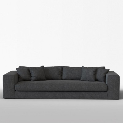 Canapé 3 places Bellechasse coton vintage Anthracite - Panac