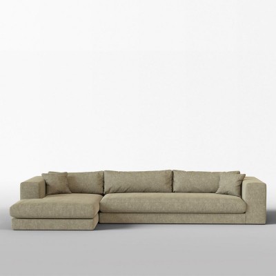 Canapé corner Bellechasse coton vintage beige L - Panac