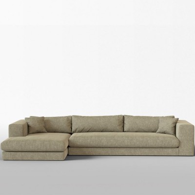 Canapé corner Bellechasse coton vintage beige XL - Panac