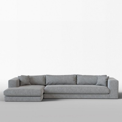 Canapé corner Bellechasse coton vintage gris L - Panac