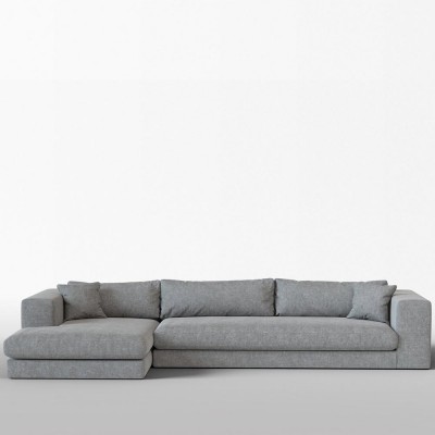 Canapé corner Bellechasse coton vintage gris XL - Panac