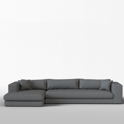 Canapé corner Bellechasse laine feutrée gris clair L - Panac