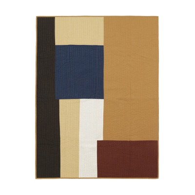 Couverture matelassée patchwork Shay moutarde - Ferm Living