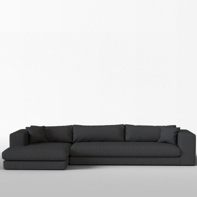 Canapé corner Bellechasse laine feutrée Middengrijs XL - Panac