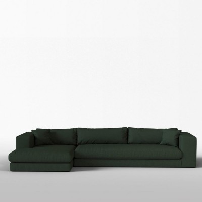 Canapé corner Bellechasse laine feutrée Olive L - Panac