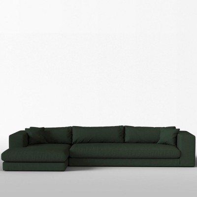 Canapé corner Bellechasse laine feutrée Olive XL - Panac