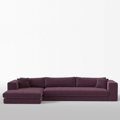 Canapé corner Bellechasse tissu chenillé Aubergine L - Panac