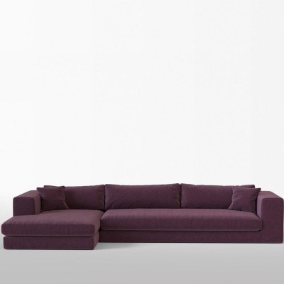 Canapé corner Bellechasse tissu chenillé Aubergine XL - Panac