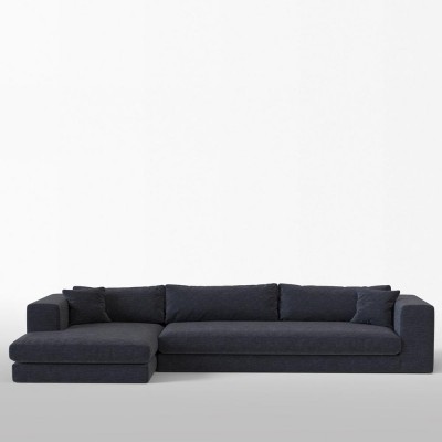 Canapé corner Bellechasse tissu chenillé Onyx L - Panac