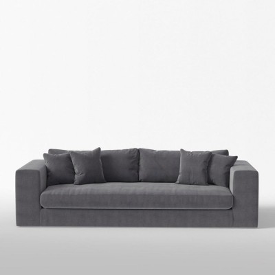 Canapé 3 places Bellechasse velours brut Anthracite - Panac