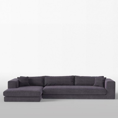 Canapé corner Bellechasse velours brut Anthracite L - Panac