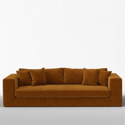 Canapé 4 places Bellechasse velours gratté Cognac - Panac