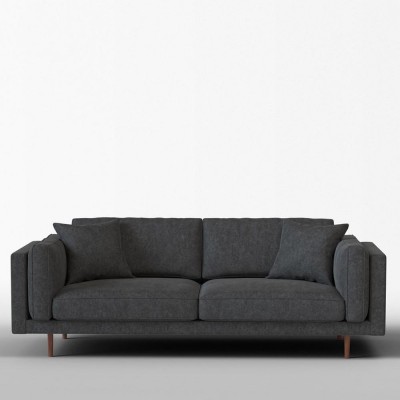 Canapé 3 places Daguerre coton vintage Anthracite - Panac