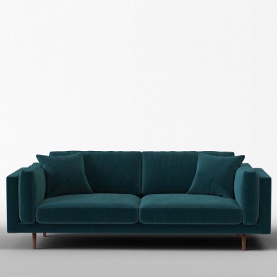 Canapé 3 places Daguerre velours gratté Petrol - Panac