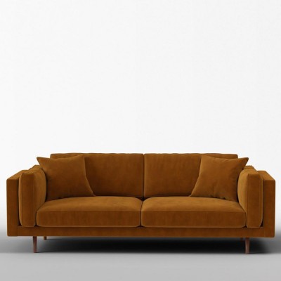 Canapé 3 places Daguerre velours gratté Cognac - Panac