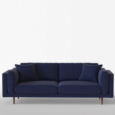 Canapé 3 places Daguerre velours brut Darkblue - Panac