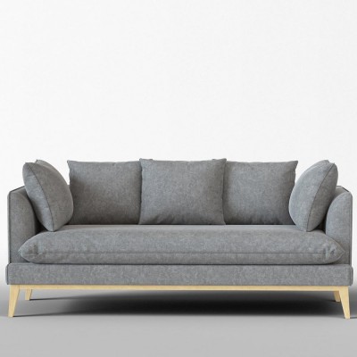 Canapé 4 places Custine coton vintage Grey - Panac