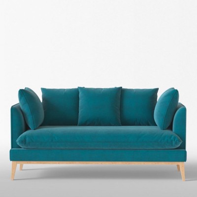 Canapé 3 places Custine velours brut Petrol - Panac