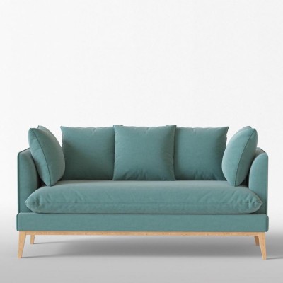 Canapé 3 places Custine velours brut Eucalyptus - Panac