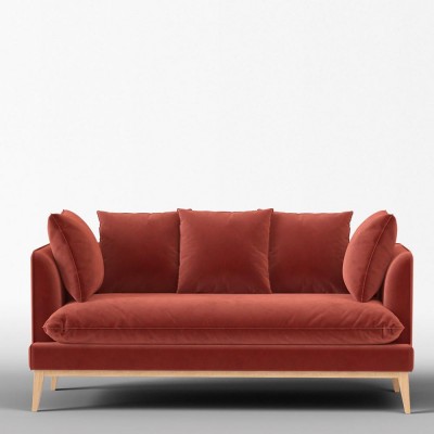 Canapé 3 places Custine velours gratté Blush - Panac