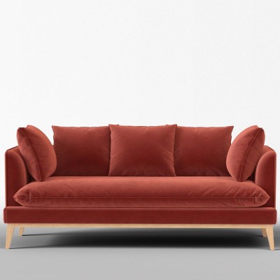 Canapé 4 places Custine velours gratté Blush - Panac