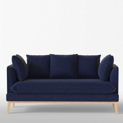 Canapé 3 places Custine velours brut Darkblue - Panac