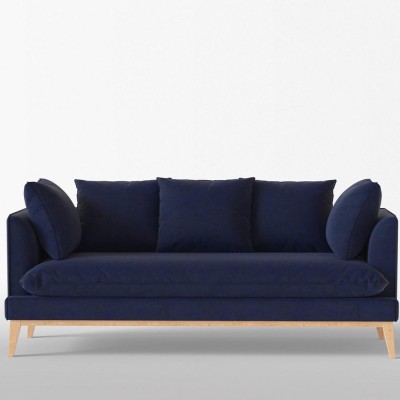 Canapé 4 places Custine velours brut Darkblue - Panac