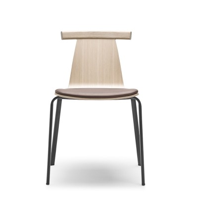 Chaise Atal simili cuir marron - Alki