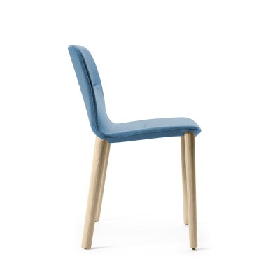 Chaise Jantzi chêne & tissu bleu - Alki