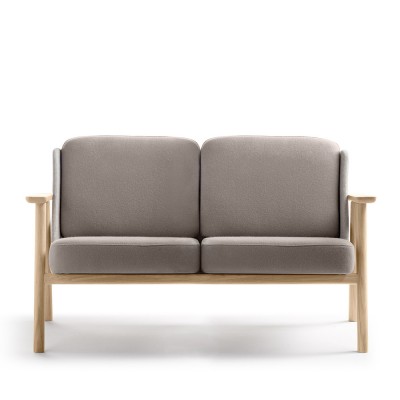 Canapé 2 places Lasai chêne & gris - Alki