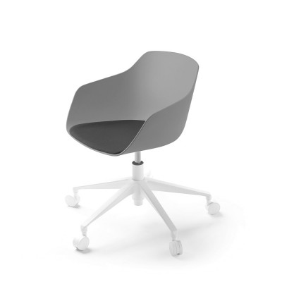 Chaise de bureau à roulettes Kuskoa Bi coque bioplastique clay & noir - Alki