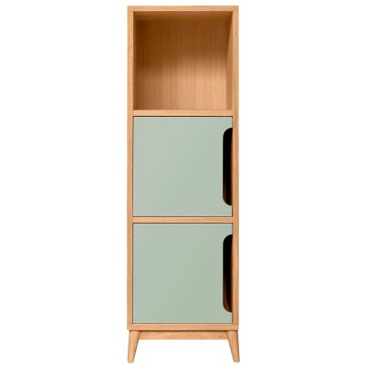 Colonne de rangement Kult en chêne et vert amande - Kulile