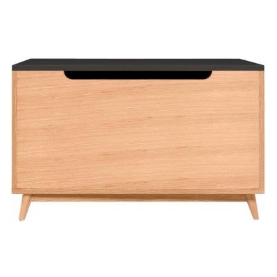 Coffre de rangement Souk en chêne et gris anthracite - Kulile