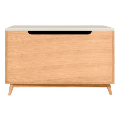 Coffre de rangement Souk en chêne et blanc sable - Kulile