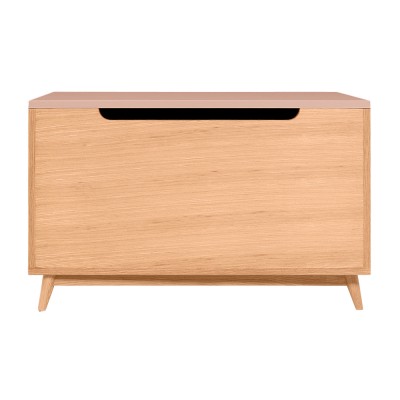 Coffre de rangement Souk en chêne et rose blush - Kulile