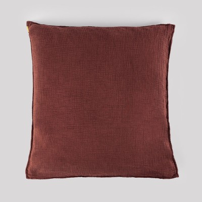 Taie d'oreiller en double gaze de coton rouille - Les Pensionnaires